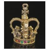 10kt Gold Gemstone Crown Pendant