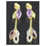 Genuine 3.00 ct Gemstone & Diamond Earrings