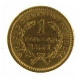 1851 Type 1 Liberty Head $1.00 Gold Coin