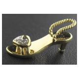 10kt Gold Diamond Slipper Pendant