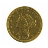 1880 Liberty Head $2.50 Gold Quarter Eagle
