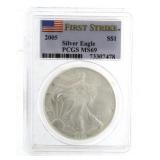 2005 MS69 American Eagle Silver Dollar
