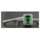 Emerald Cut 2 pc Emerald Bridal Set