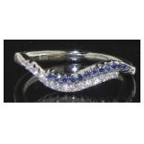 Stunning Tanzanite & White Topaz Designer Ring