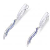 Stunning Tanzanite & White Topaz Dangle Earrings