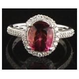 14kt Gold 2.75 ct Pink Tourmaline & Diamond Ring