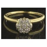 14kt Gold Brilliant Lady Cluster Diamond Ring