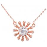 Beautiful Rose Toned 1.25 ct Starburst Necklace