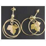 14kt Rose & Yellow Gold Double Hoop Earrings