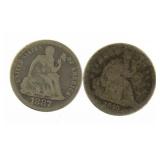 1840 & 1887 Seated Liberty Silver Dimes
