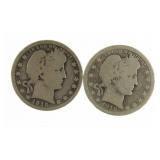 1915 & 16-D Barber Silver Quarters