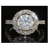 14kt Gold 3.43 ct Round Cut Diamond Ring