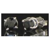 14kt White Gold 1.00 ct Black Diamond Studs