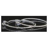 Beautiful Large Inside/Out Diamond Accent Hoops