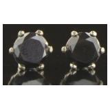 Genuine 3.30 ct Black Diamond Stud Earrings