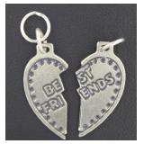 (2) Best Friends Sterling Silver Pendants