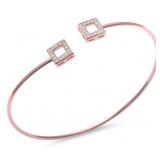 Beautiful Rose White Topaz Cuff Bracelet