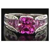 10kt Gold 2.40 ct Pink Sapphire & Diamond Ring