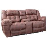 Large Wisconsin Chocolate DBL Recliner w/Console