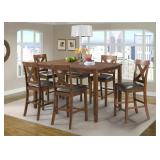 Elements Alex Cherry Bar Table & 6 Bar Stools