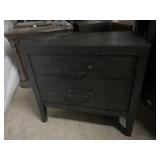 Weathered Gray Two Drawer Nightstand