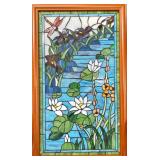 23x36 Framed Stain-Glass Dragonfly Art