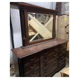 Lg Cherry Dresser and Mirror