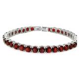 Beautiful Round 14.50 ct Garnet Tennis Bracelet