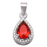 Stunning 2.10 ct Pear Cut Garnet Pendant