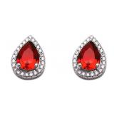 Stunning 3.05 ct Pear Cut Garnet Earrings