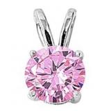 Round 2.00 ct Pink Sapphire Solitaire Pendant