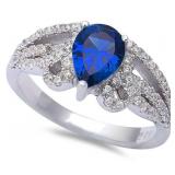 Amazing Pear Cut 4.25 ct Sapphire Designer Ring