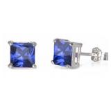 Beautiful Princess Cut 3.00 ct Tanzanite Earrings