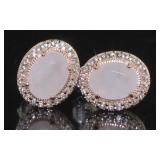 Natural Rose Quartz Stud Earrings