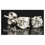 14kt Gold Brilliant .88 ct Diamond Stud Earrings