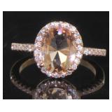 Oval 2.10 ct Morganite Designer Ring