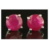 14kt Gold Natural 2.20 ct Ruby Stud Earrings