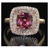 14kt Rose Gold 2.50 ct Tourmaline & Diamond Ring