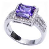 Princess Cut 5.50 ct Amethyst Designer Ring