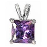 Beautiful 2.00 ct Princess Cut Amethyst Pendant