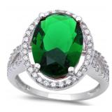 Beautiful 7.00 ct Oval Emerald Designer Ring