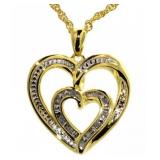 Diamond Accent Double Heart Pendant