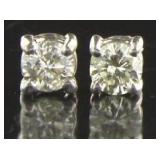 14kt Gold Brilliant 1.04 ct Diamond Stud Earrings