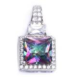 Princess Cut 4.00 ct Mystic Topaz Pendant