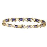 14kt Gold Natural 4.25 ct Tanzanite Bracelet