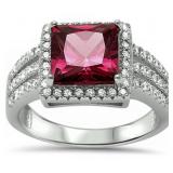 Princess Cut 5.50 ct Ruby Designer Ring