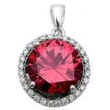 Round 3.50 ct Ruby Solitaire Pendant