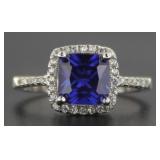 Cushion Cut 2.20 ct Tanzanite Solitaire Ring