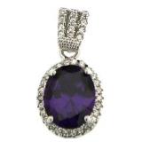 Oval 2.75 ct Amethyst Designer Pendant