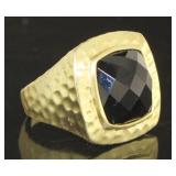 XL Smokey Topaz Hammered Ring